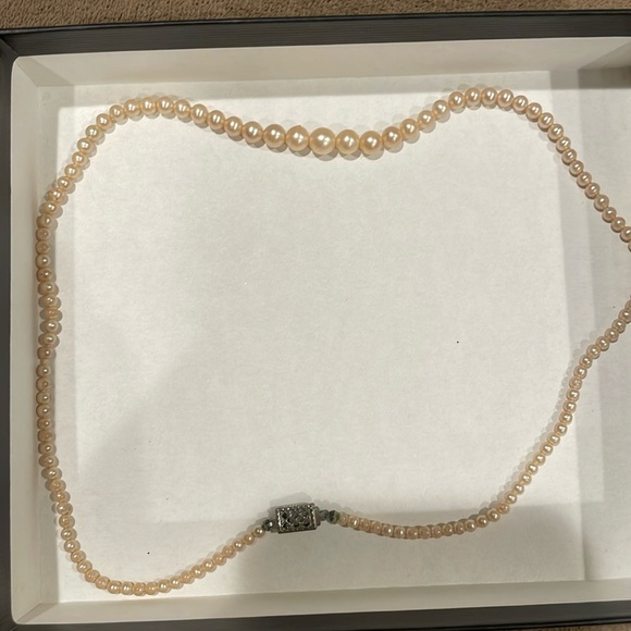 Vintage Champagne Genuine Pearl Choker Necklace - Picture 1 of 3